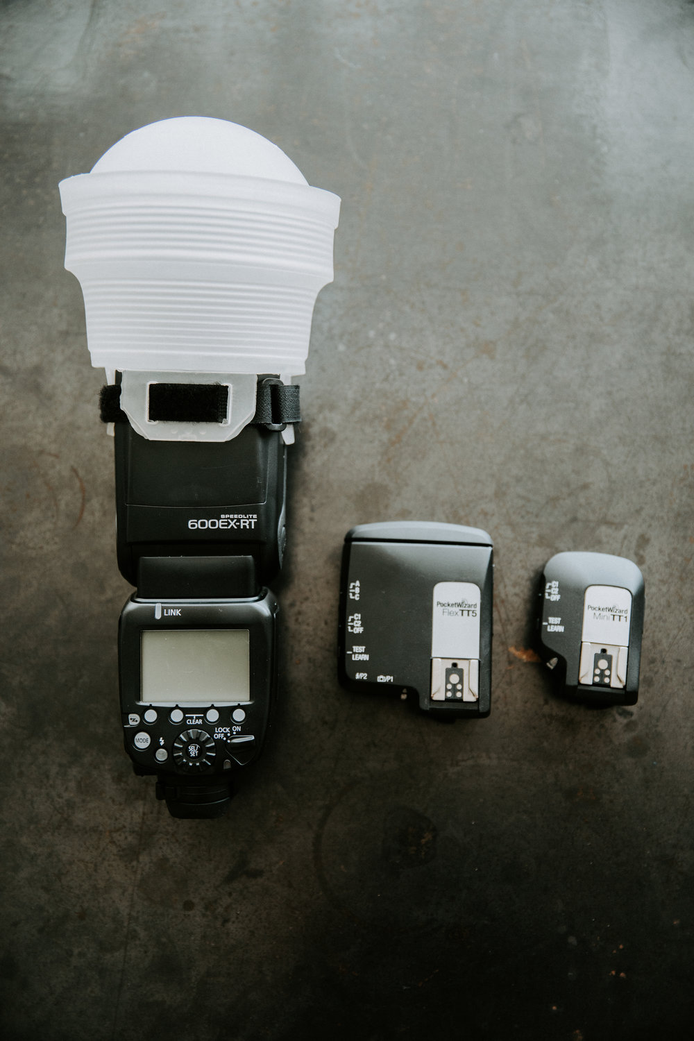  Canon 600EX-RT Speedlite & Pocket wizards for off camera flash. 