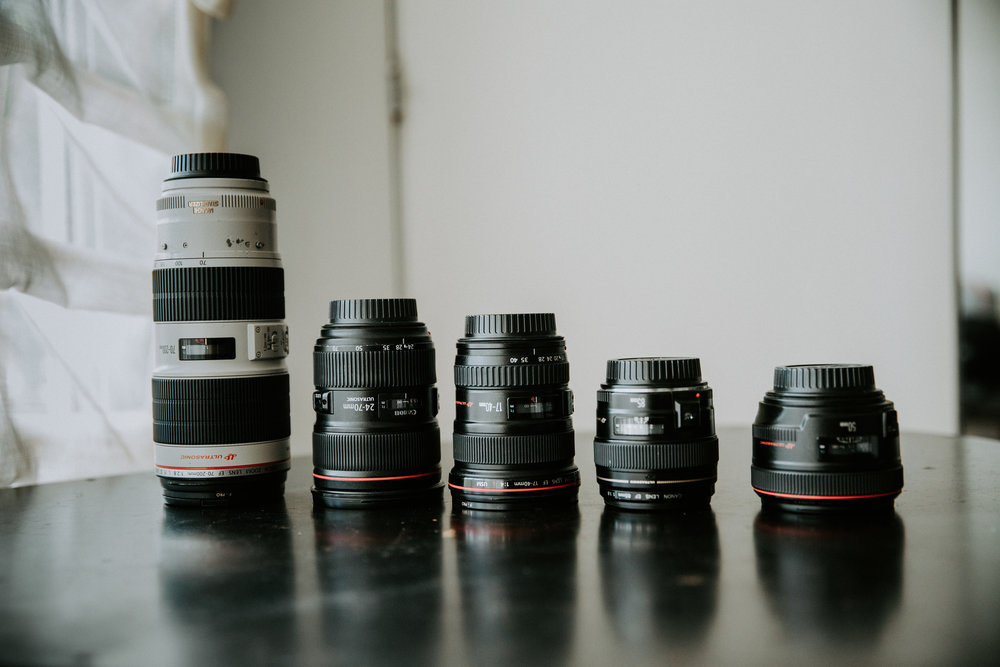  The full line up of lenses I own. With these guys I’ve got everything more than covered. 